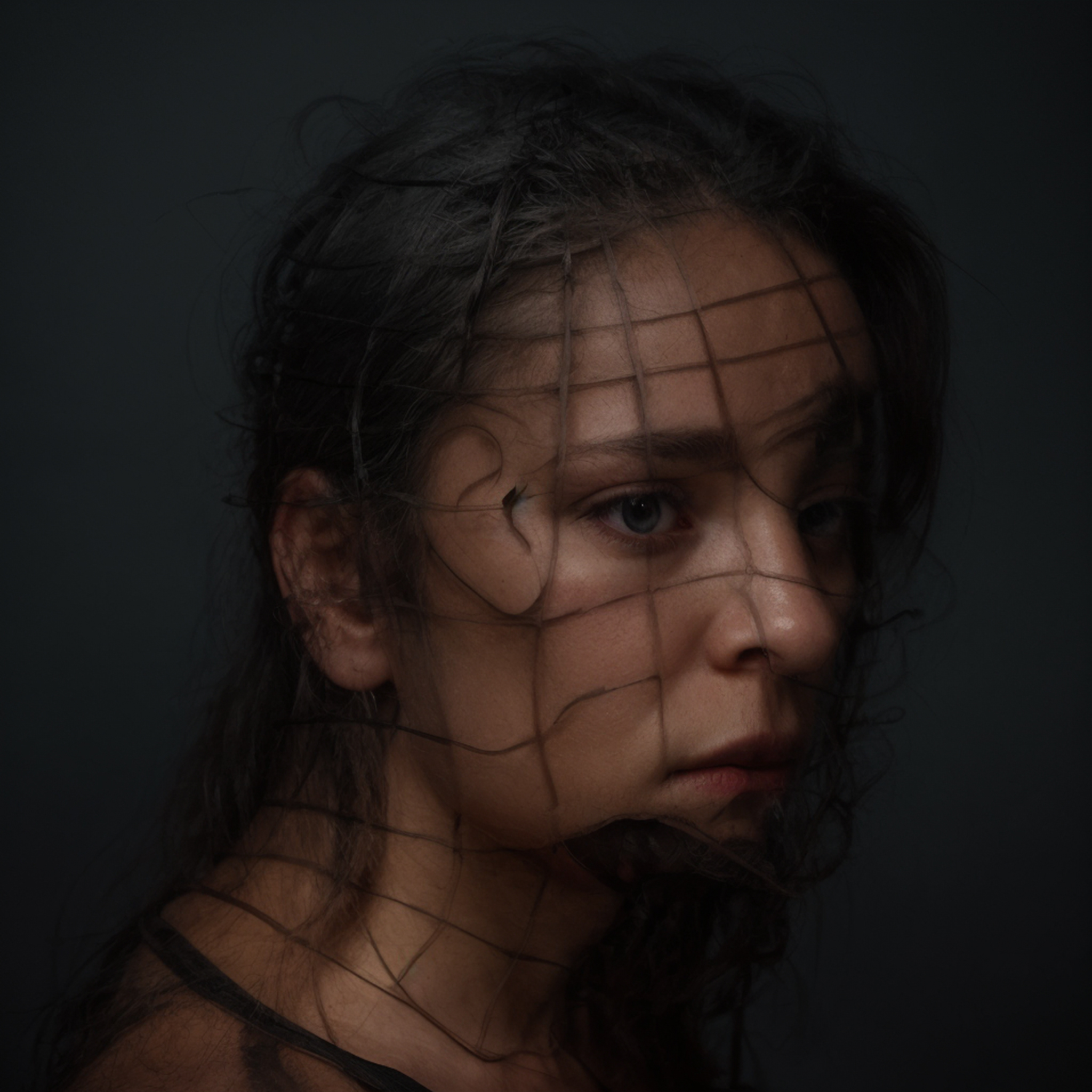 Head Reconstruction line-map portrait