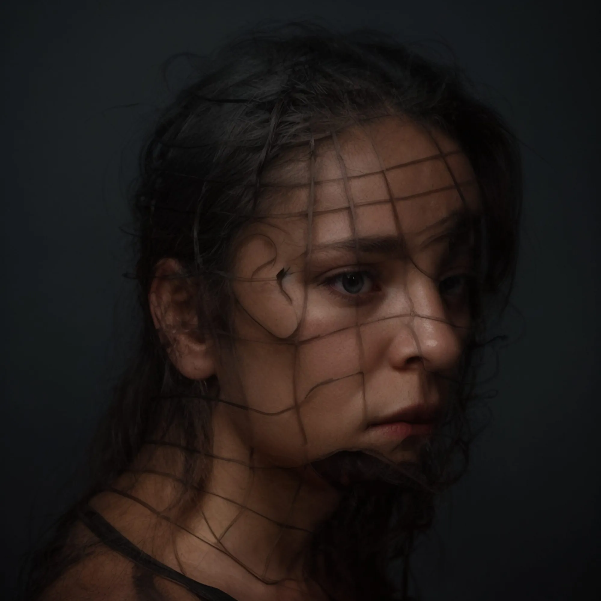 Portrait reconstructed through an irregular line map by Mehran Ahmadi