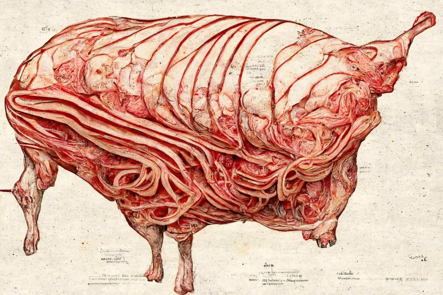 Technical pig study showing anatomy as a classified system
