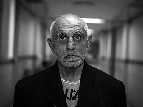 Black and white portrait from A Place to Stay by Mehran Ahmadi